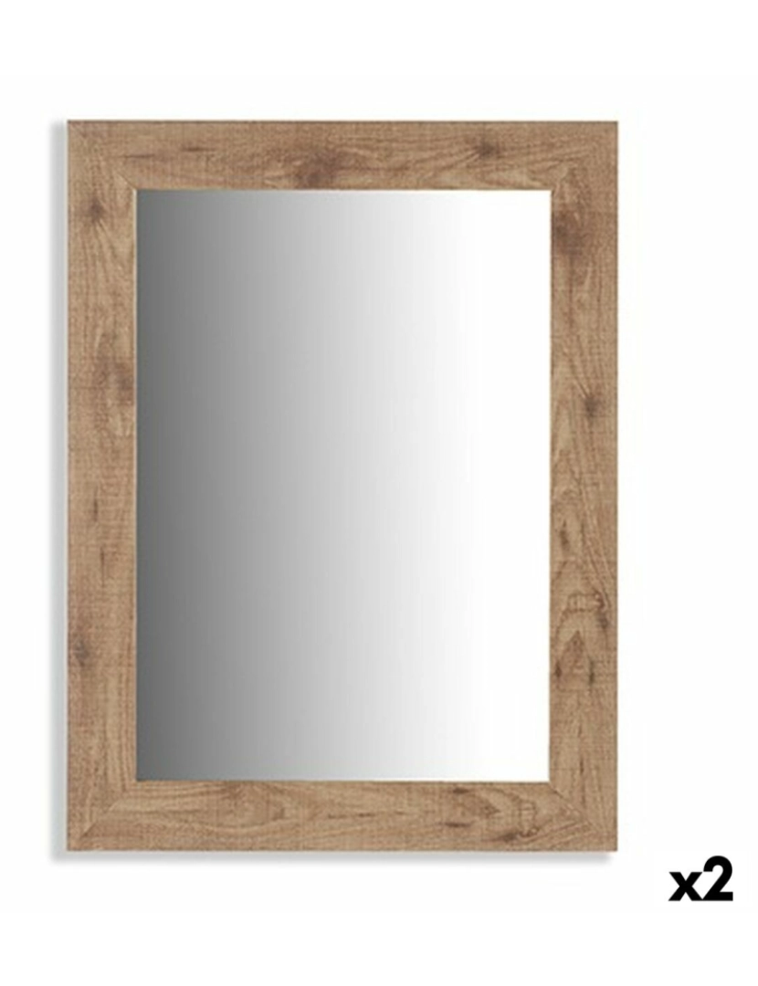 Gift Decor - Espelho de parede Castanho Madeira Vidro 66 x 85 x 2 cm (2 Unidades)