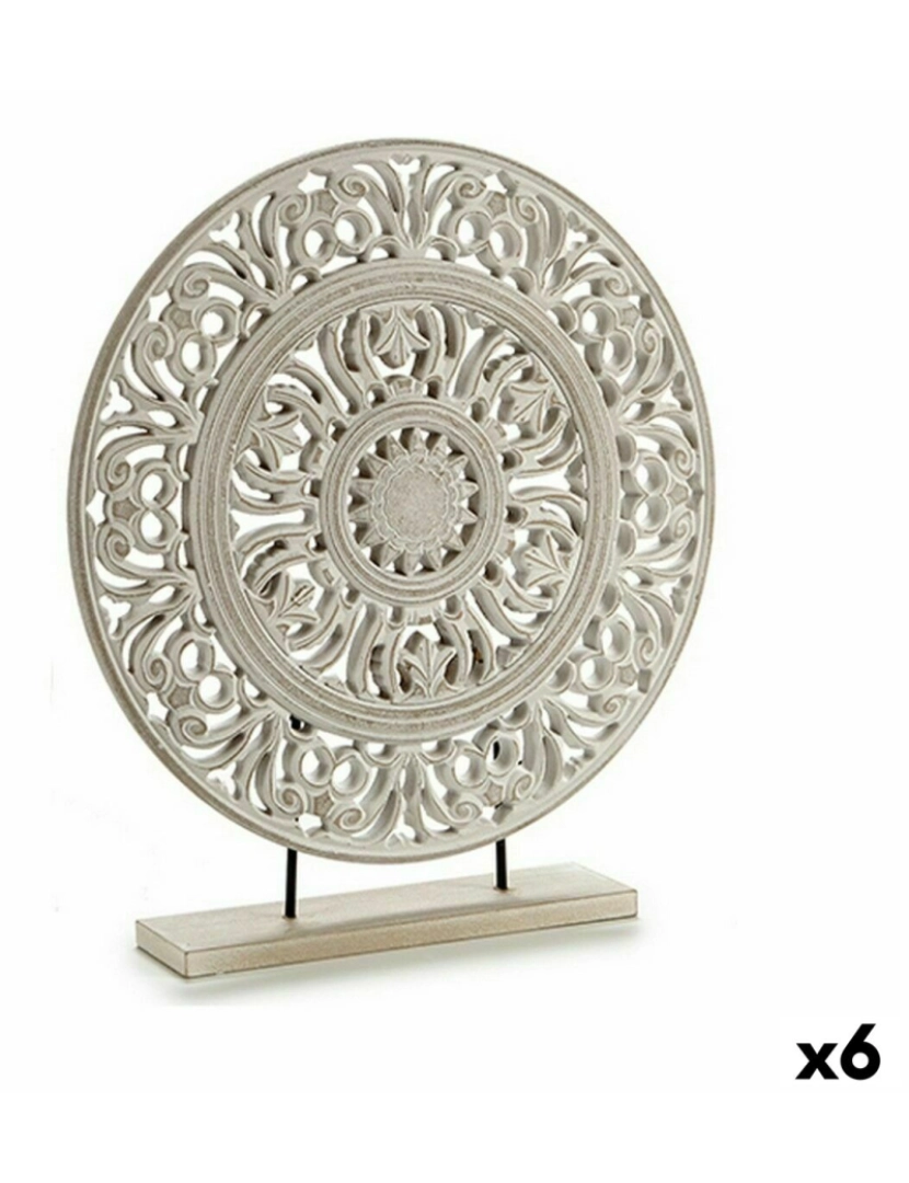 Gift Decor - Figura Decorativa Mandala Branco 7 x 49 x 44 cm (6 Unidades)
