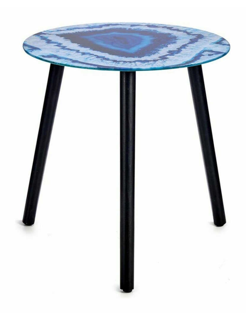 imagem de Mesa de apoio Mármore Azul Preto Cristal 40 x 41,5 x 40 cm (4 Unidades)2