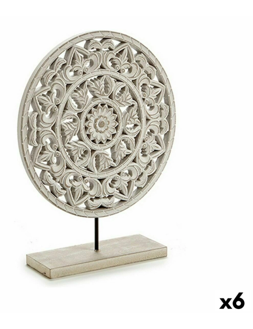 Gift Decor - Figura Decorativa Mandala Branco 30 x 36 x 7 cm (6 Unidades)