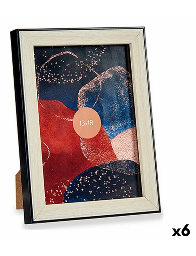 Gift Decor - Moldura de Fotos 15,6 x 2 x 20,5 cm Preto Castanho Plástico Vidro (6 Unidades)