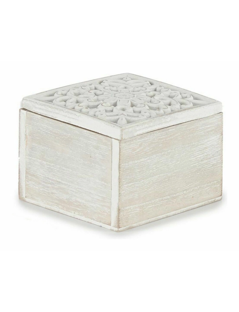 imagem de Caixa Decorativa Branco Madeira 11,5 x 8 x 11,5 cm (6 Unidades)2