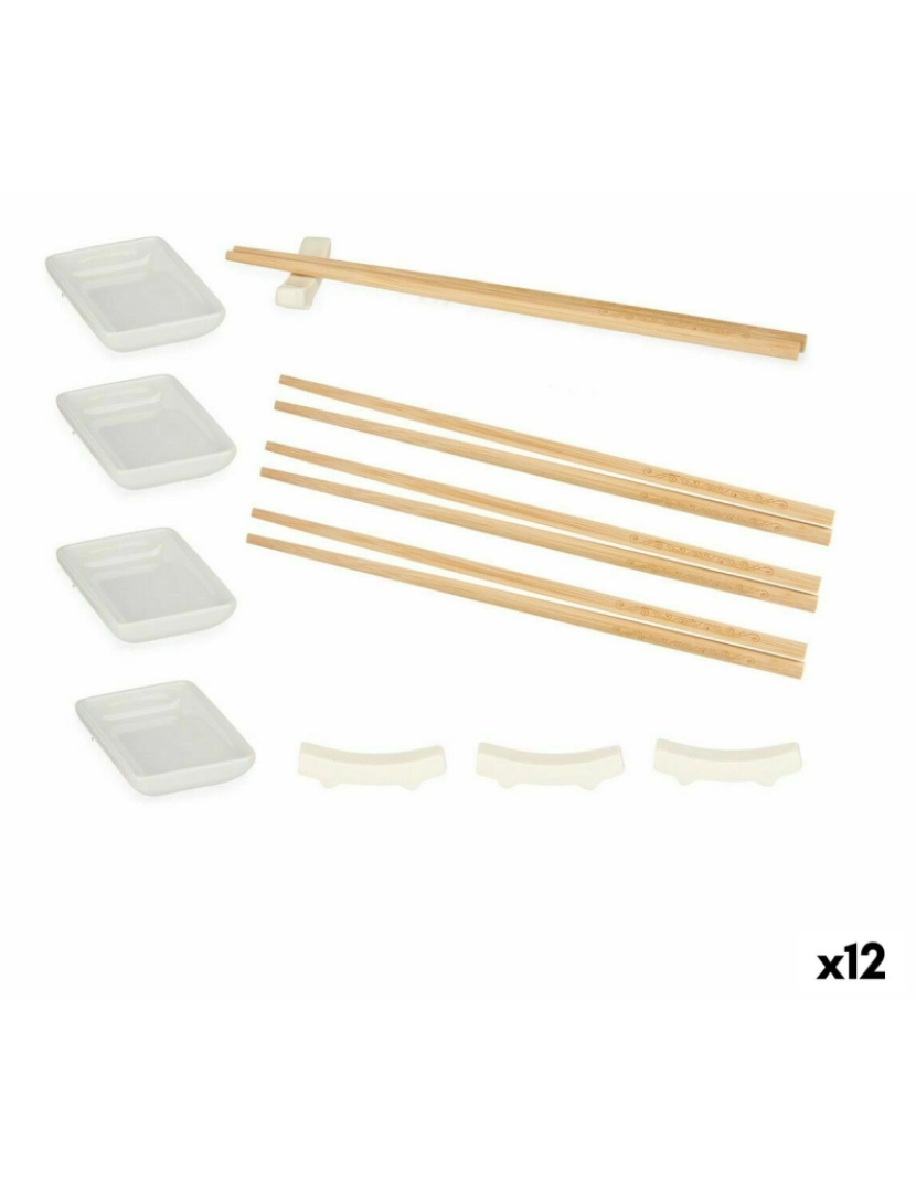 Kinvara - Conjunto de sushi Branco Cerâmica (12 Unidades)