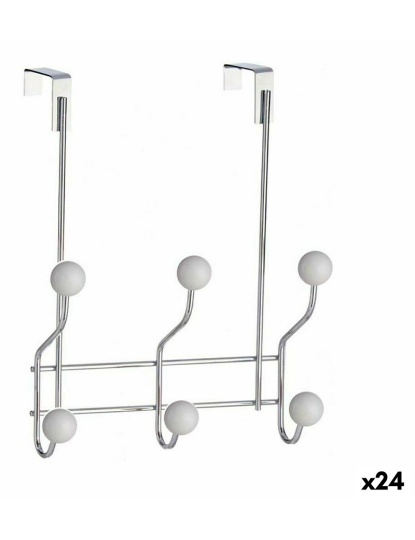 Berilo - Ganchos para Portas Branco Metal Plástico 10 x 22 x 26 cm (24 Unidades)