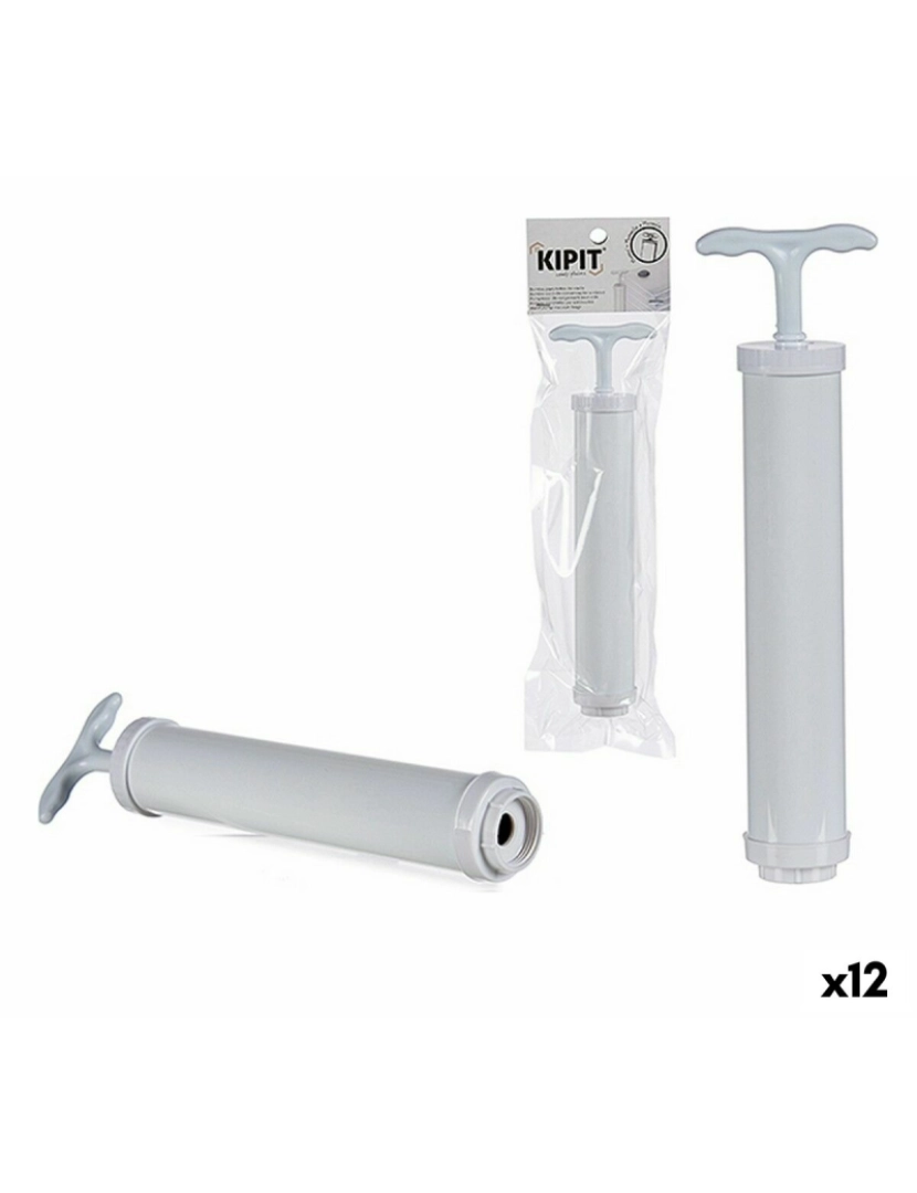 Kipit - Bomba manual de vácuo Branco Plástico 9 x 30 x 4 cm (12 Unidades)