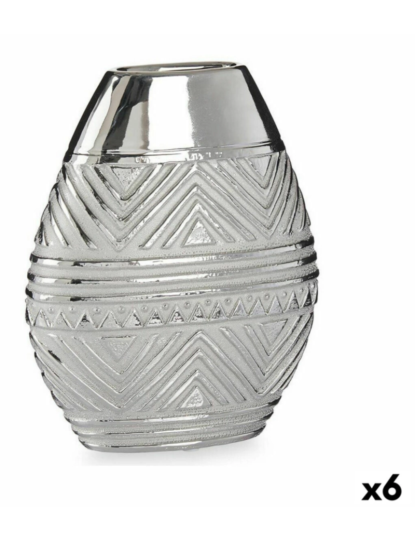imagem de Vaso Largura do produto Prateado Cerâmica 9,8 x 26,5 x 22 cm (6 Unidades)1