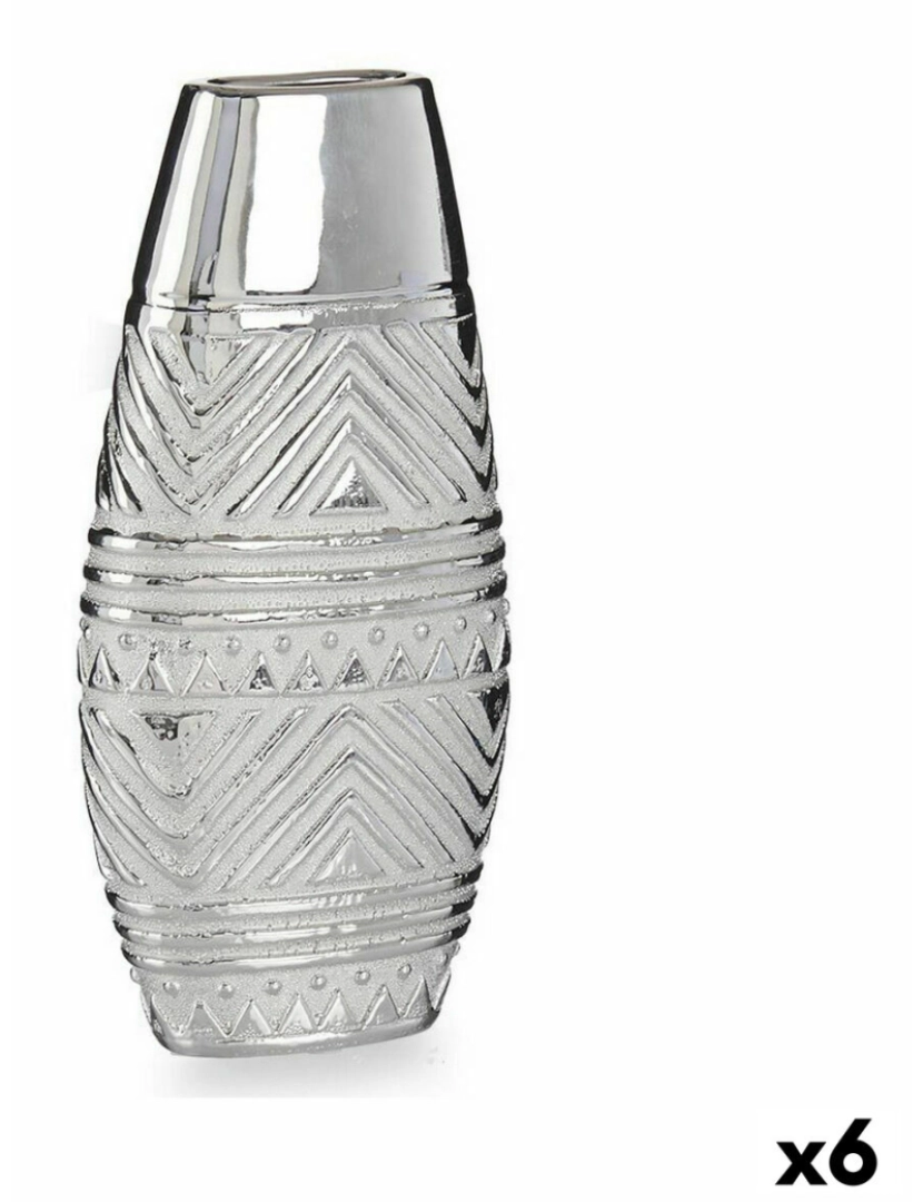 Gift Decor - Vaso Largura do produto Prateado Cerâmica 7 x 29,5 x 14 cm (6 Unidades)
