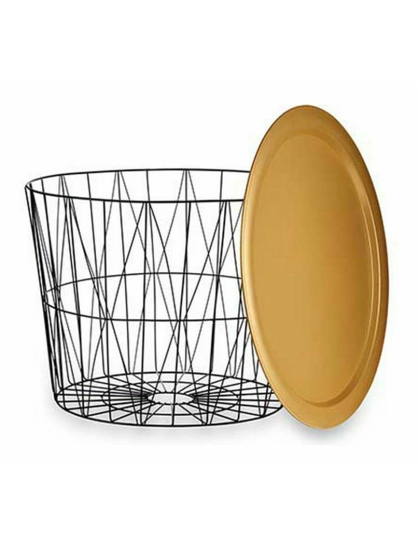 imagem de Mesa de apoio Preto Dourado Metal 62 x 45,5 x 62 cm (4 Unidades)3