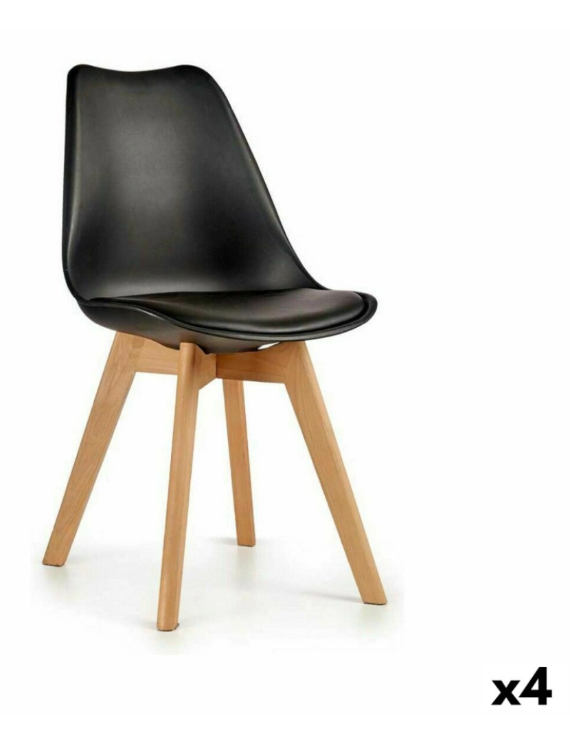 Gift Decor - Cadeira de Sala de Jantar Castanho Preto 42 x 80 x 50 cm (4 Unidades)