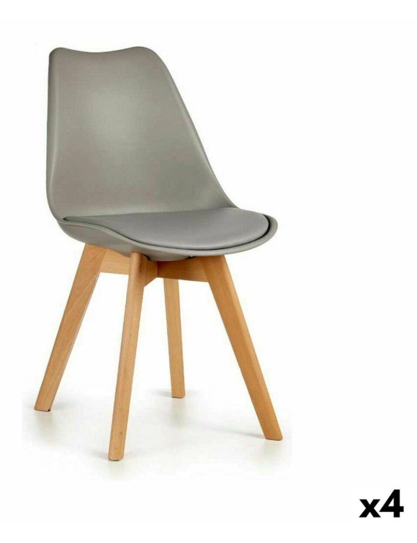Gift Decor - Cadeira de Sala de Jantar Castanho Cinzento 42 x 80 x 50 cm (4 Unidades)