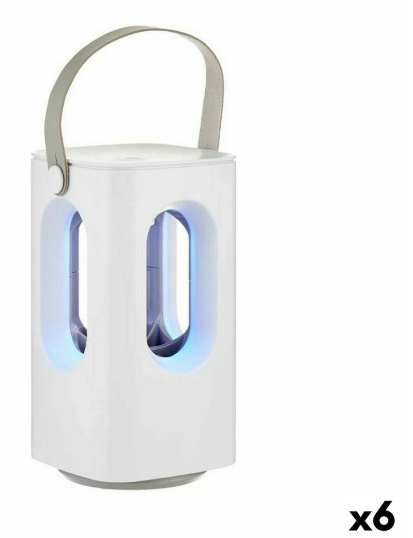 Ibergarden - Lâmpada antimosquitos recarregável com LED 2 em 1 Branco ABS (6 Unidades)