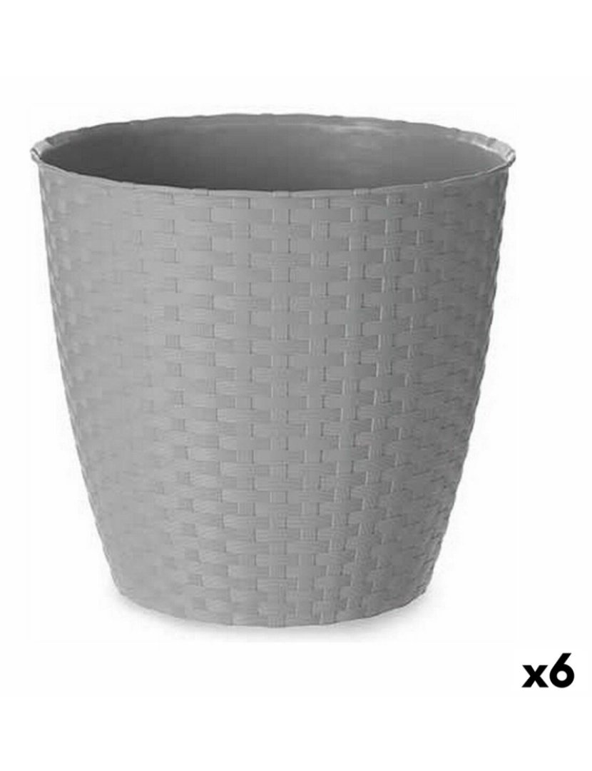 Stefanplast - Vaso Stefanplast Cinzento Plástico 24 x 22,3 x 24 cm (6 Unidades)