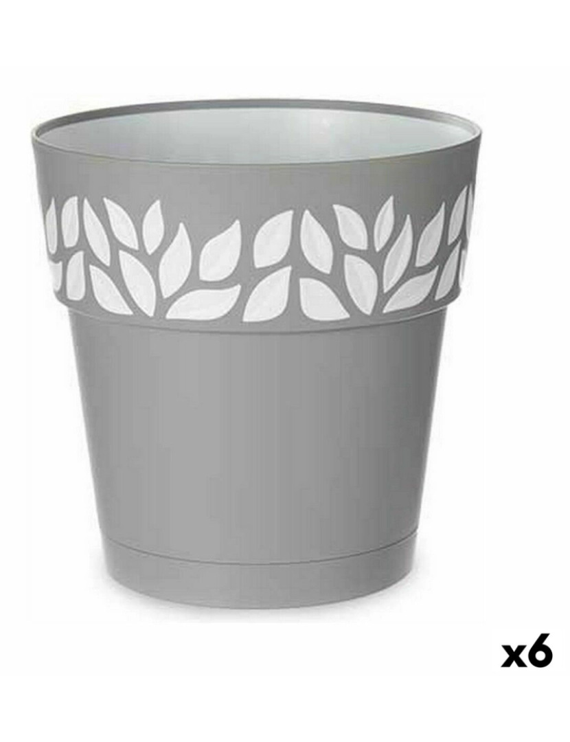 imagem de Vaso Autoirrigável Stefanplast Cloe Cinzento Plástico 25 x 25 x 25 cm (6 Unidades)1