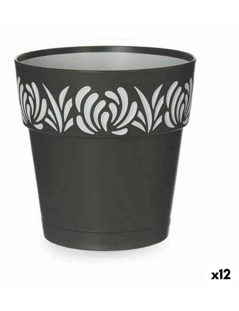 imagem de Vaso Autoirrigável Stefanplast Gaia Antracite Plástico 15 x 15 x 15 cm (12 Unidades)1