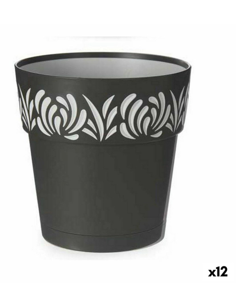 Stefanplast - Vaso Autoirrigável Stefanplast Gaia Antracite Plástico 19 x 19 x 19 cm (12 Unidades)