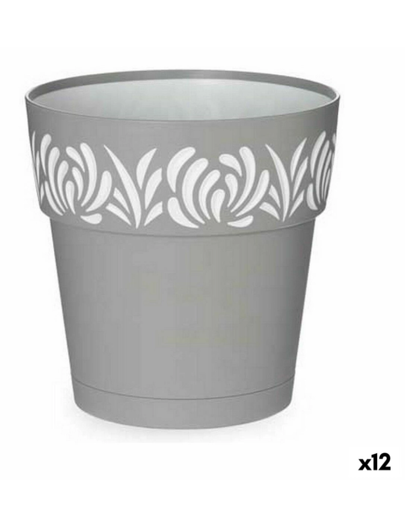 Stefanplast - Vaso Autoirrigável Stefanplast Gaia Cinzento Plástico 19 x 19 x 19 cm (12 Unidades)