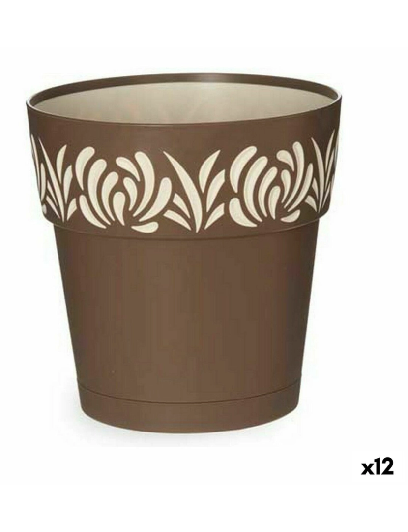 Stefanplast - Vaso Autoirrigável Stefanplast Gaia Castanho Plástico 19 x 19 x 19 cm (12 Unidades)