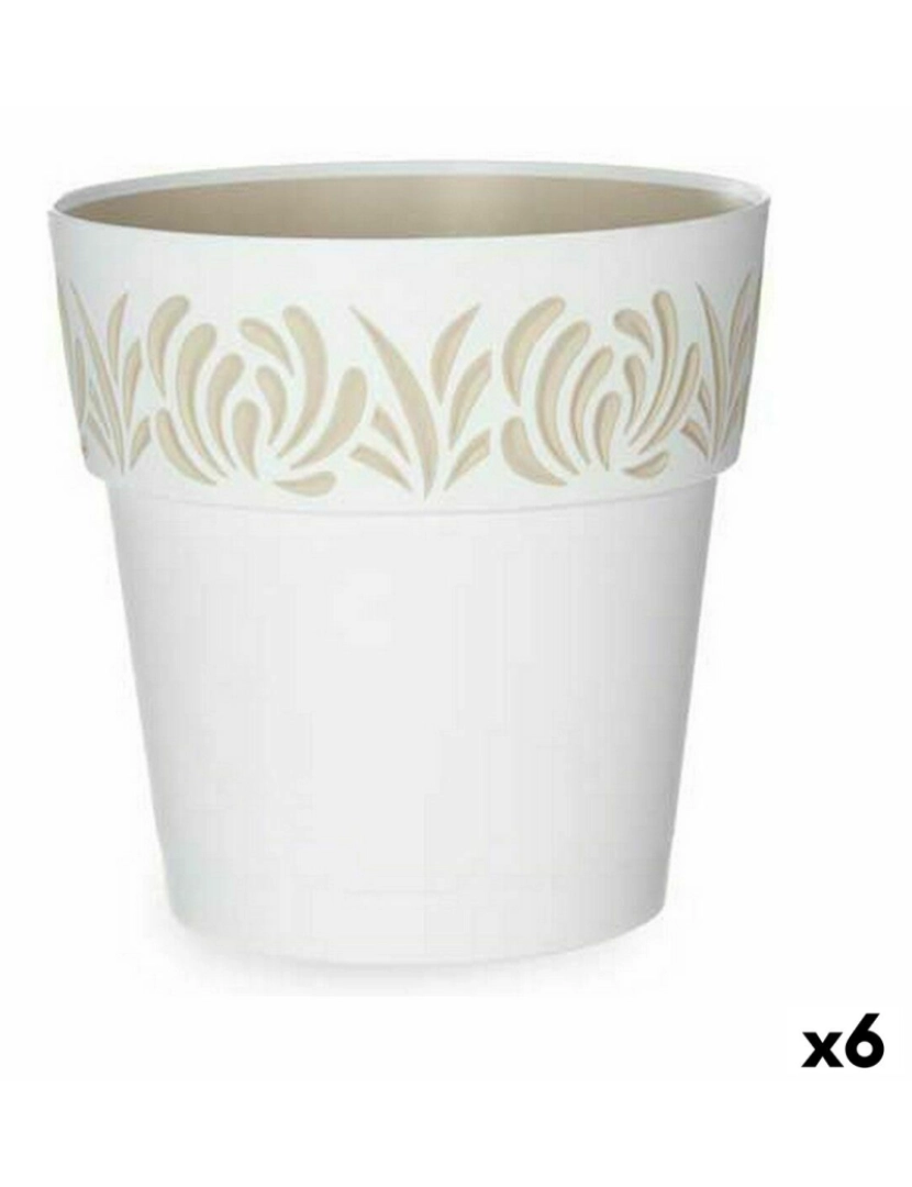 Stefanplast - Vaso Autoirrigável Stefanplast Gaia Branco Plástico 25 x 25 x 25 cm (6 Unidades)
