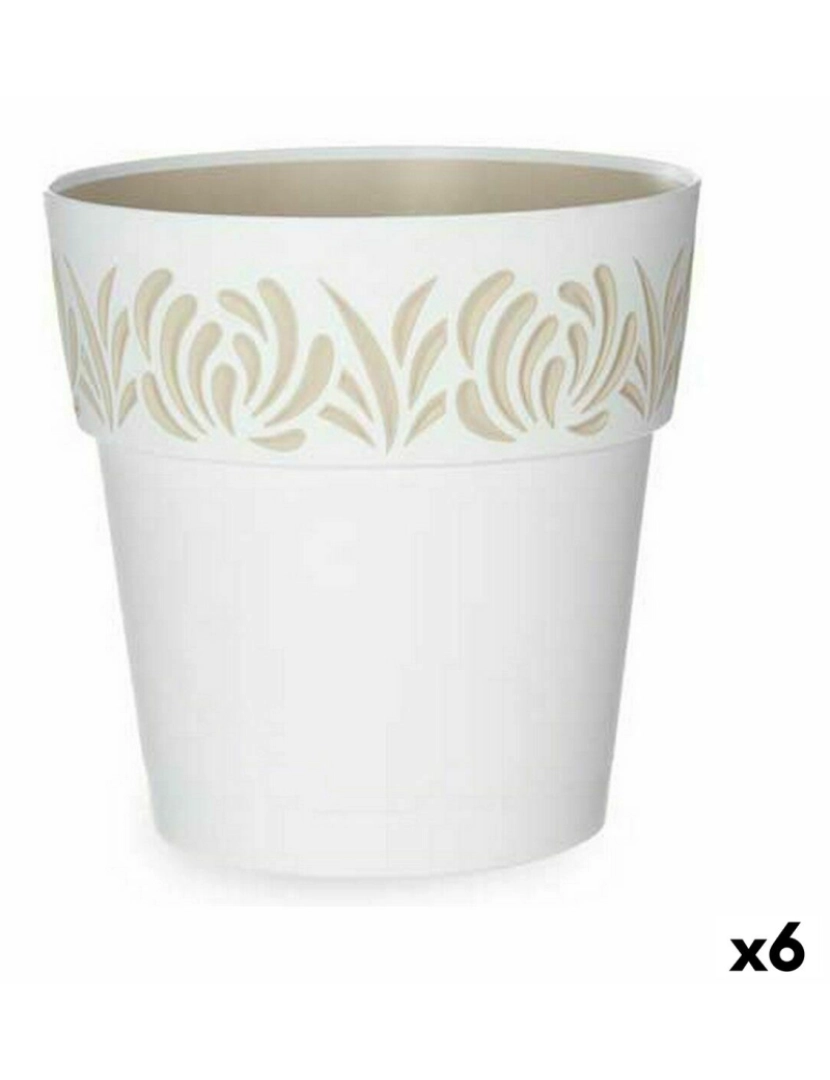 imagem de Vaso Autoirrigável Stefanplast Gaia Branco Plástico 25 x 25 x 25 cm (6 Unidades)1