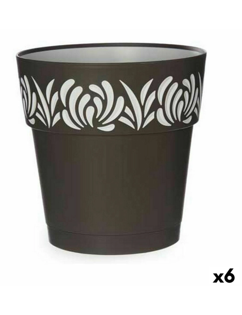 Stefanplast - Vaso Autoirrigável Stefanplast Gaia Antracite Plástico 25 x 25 x 25 cm (6 Unidades)