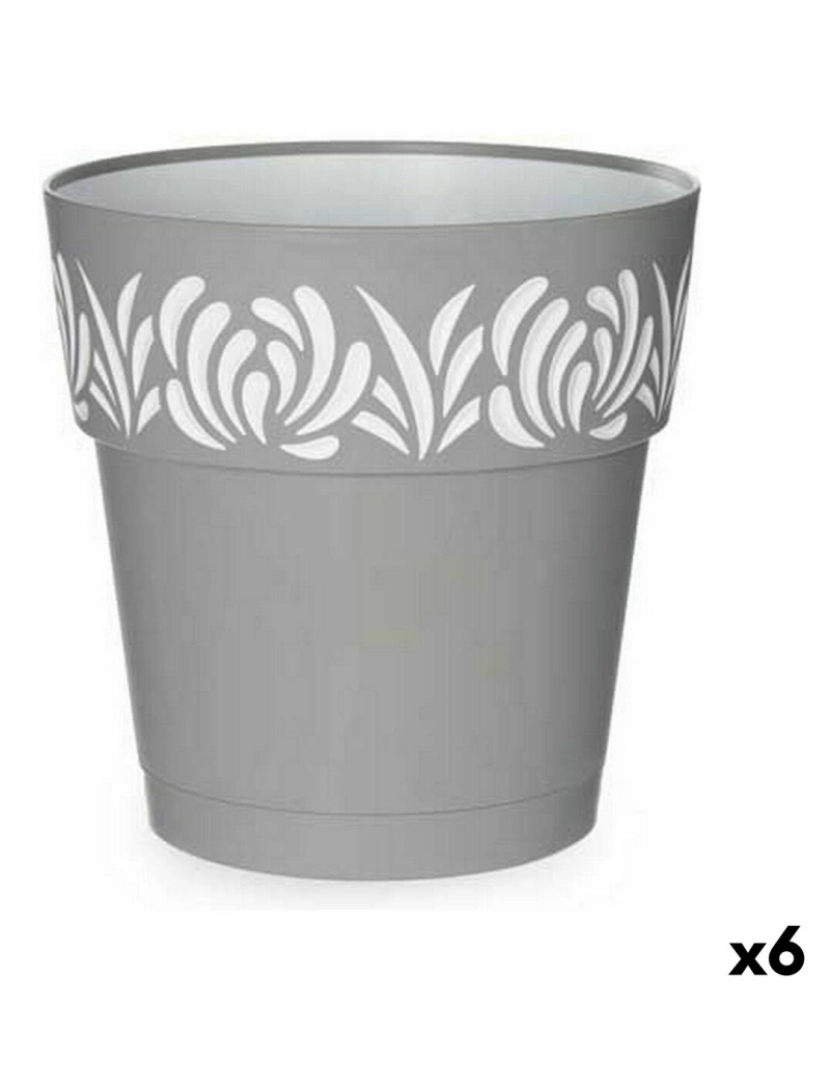 Stefanplast - Vaso Autoirrigável Stefanplast Gaia Cinzento Plástico 25 x 25 x 25 cm (6 Unidades)