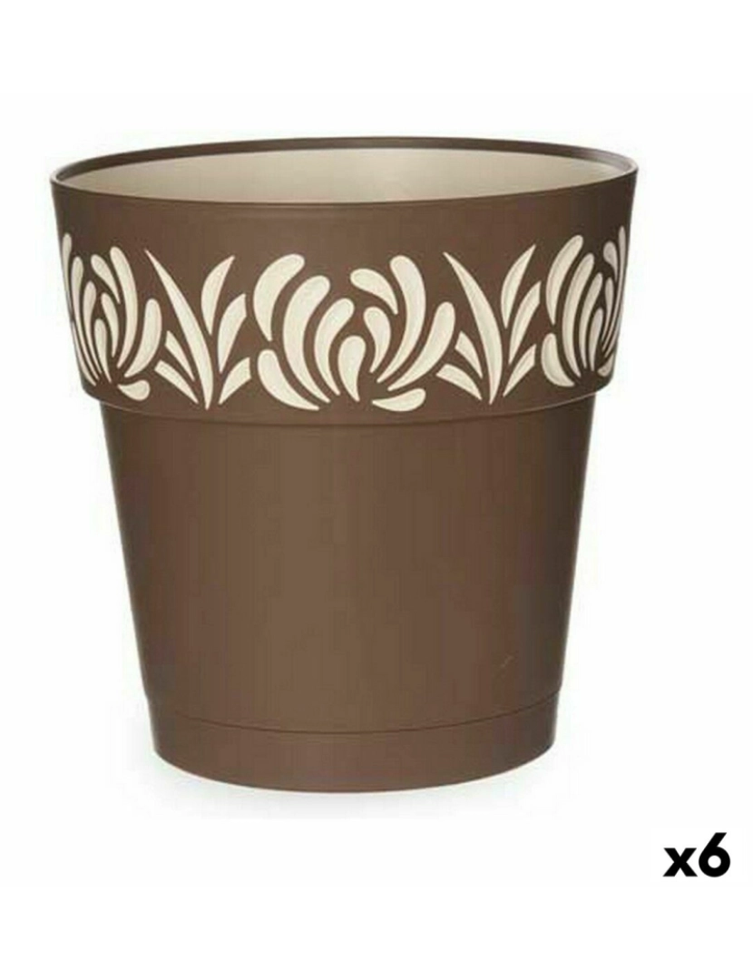 Stefanplast - Vaso Autoirrigável Stefanplast Gaia Castanho Plástico 25 x 25 x 25 cm (6 Unidades)