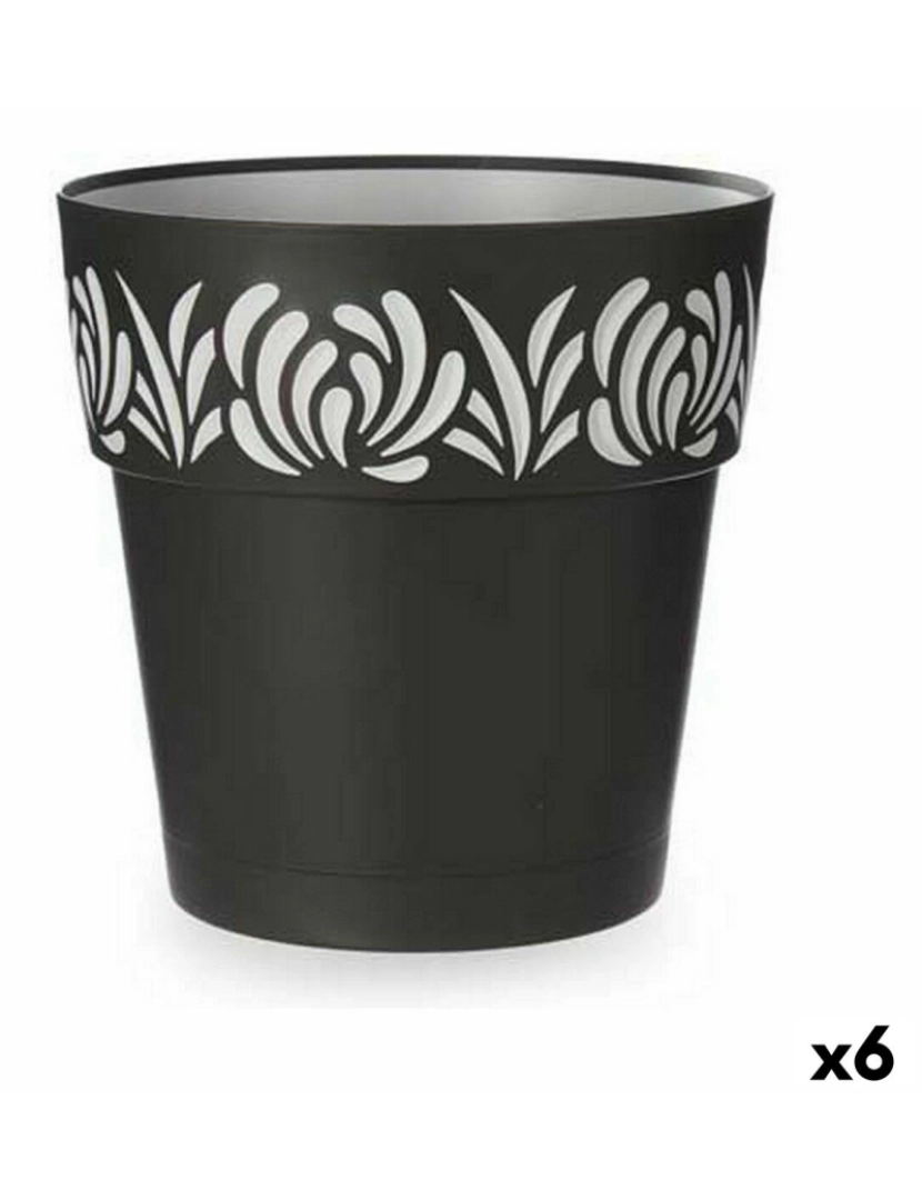 Stefanplast - Vaso Autoirrigável Stefanplast Gaia Antracite Plástico 29 x 29 x 29 cm (6 Unidades)