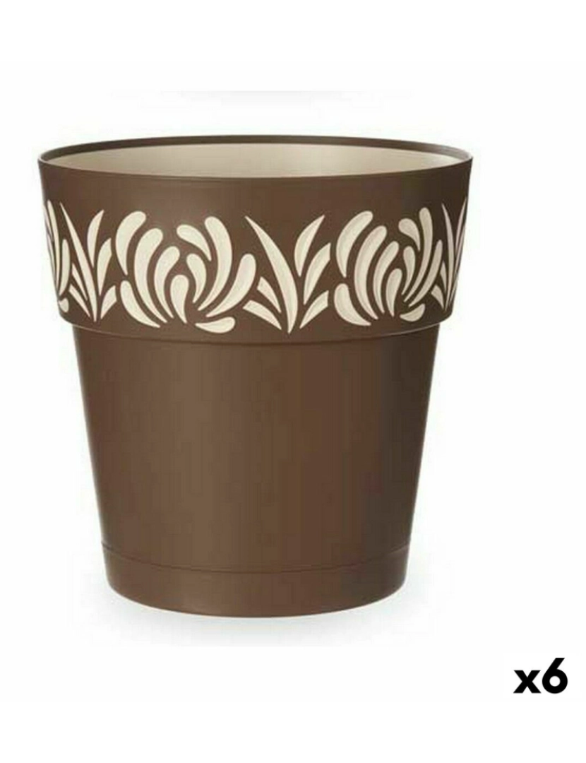 Stefanplast - Vaso Autoirrigável Stefanplast Gaia Castanho Plástico 29 x 29 x 29 cm (6 Unidades)