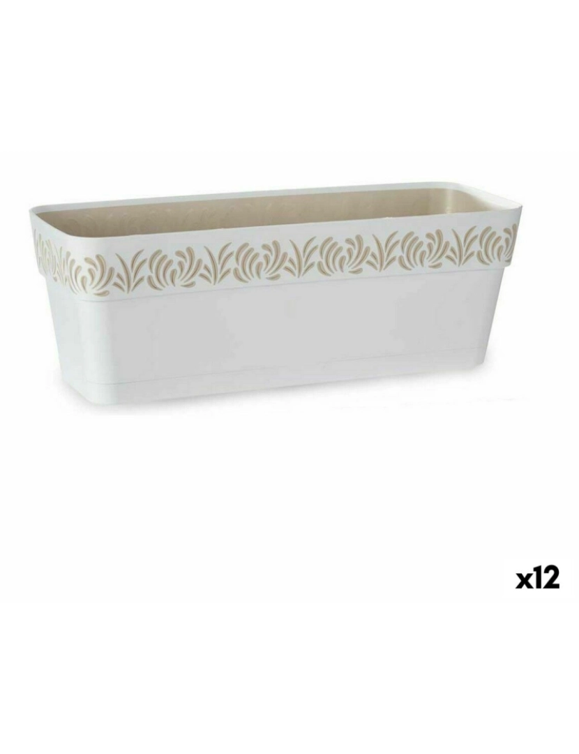 Stefanplast - Floreira Autoirrigável Stefanplast Gaia Branco Plástico 49,5 x 17 x 19 cm (12 Unidades)