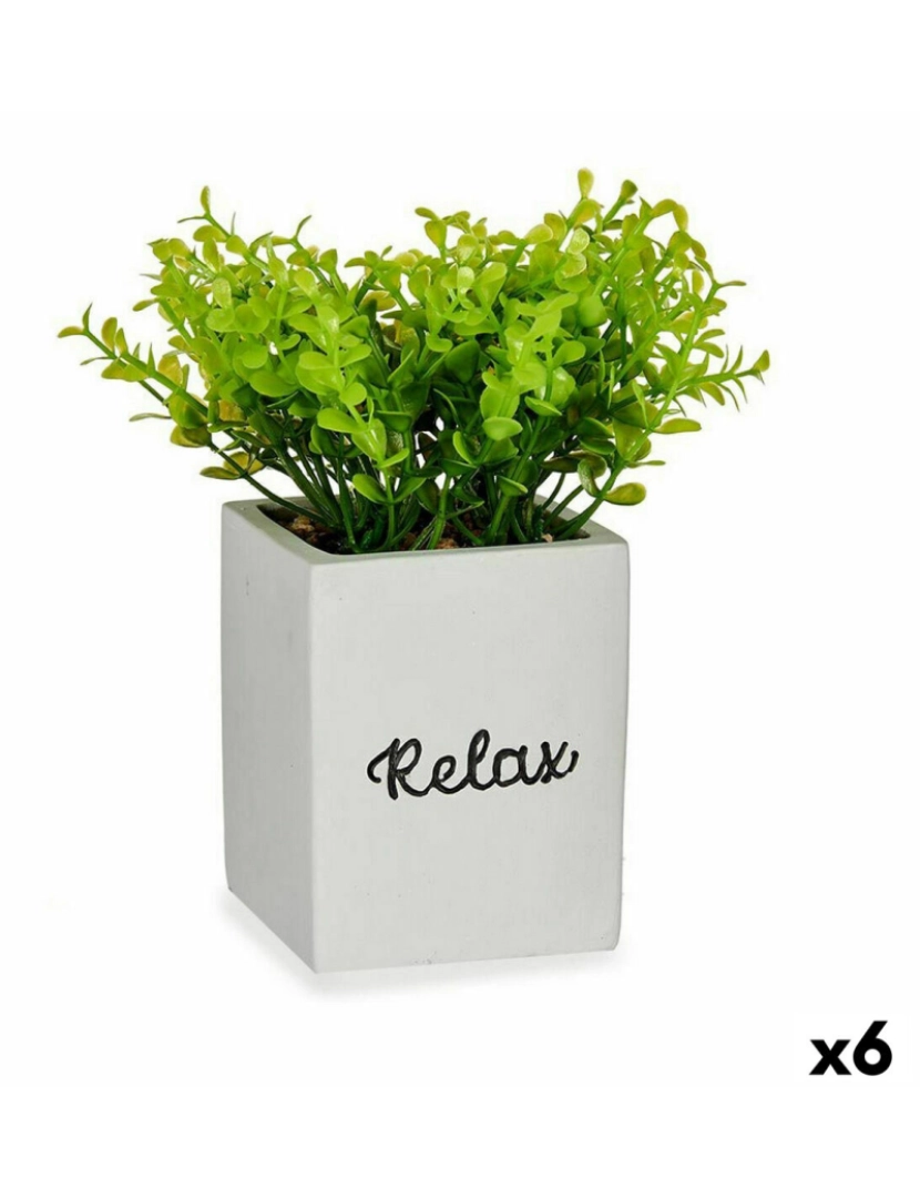 Ibergarden - Planta Decorativa Folhas Pequena Plástico Cimento 13 x 18 x 13 cm (6 Unidades)