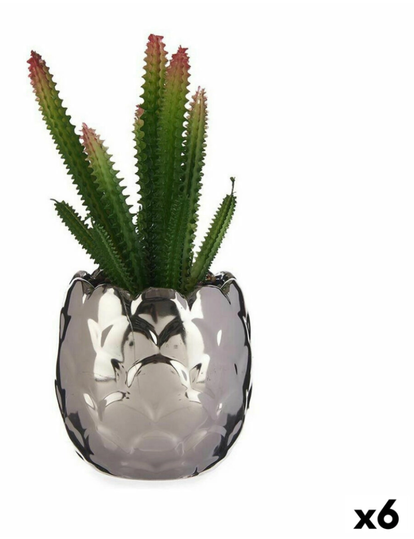 Ibergarden - Planta Decorativa Catos Cerâmica Plástico 10 x 20 x 10 cm (6 Unidades)