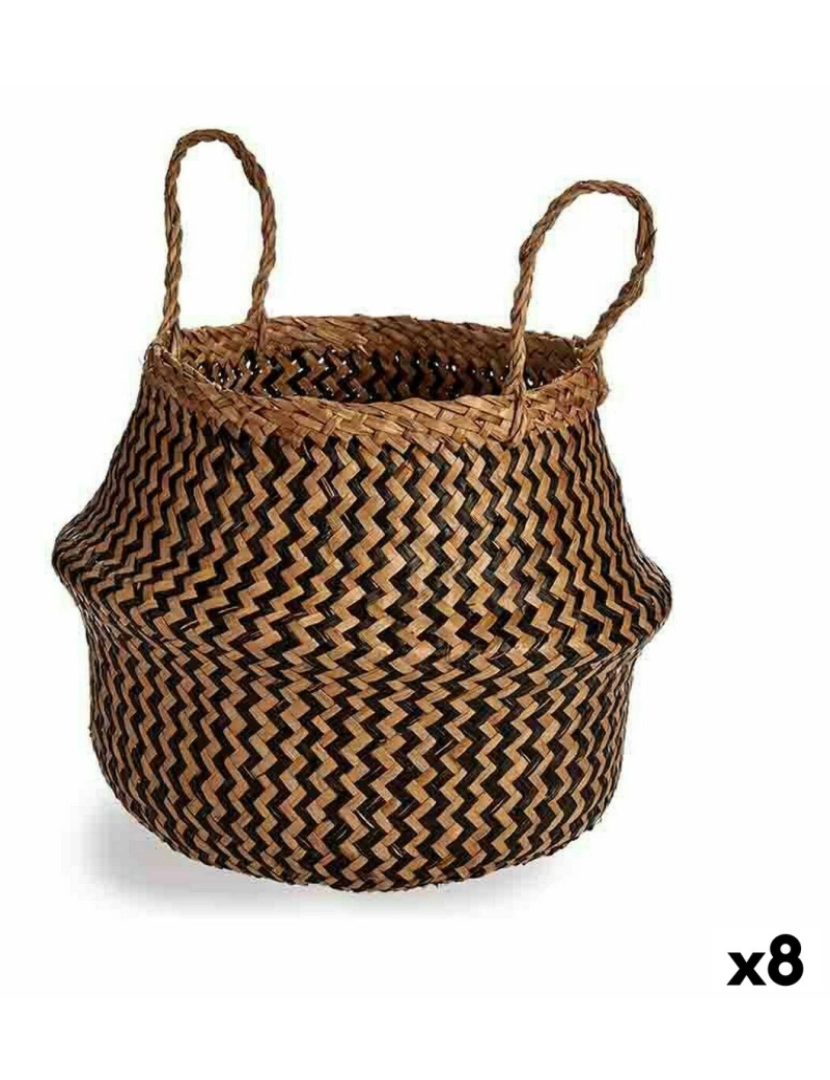 Gift Decor - Cesta Decorativa Preto Natural Junco 8 L 31 x 38 x 31 cm (8 Unidades)