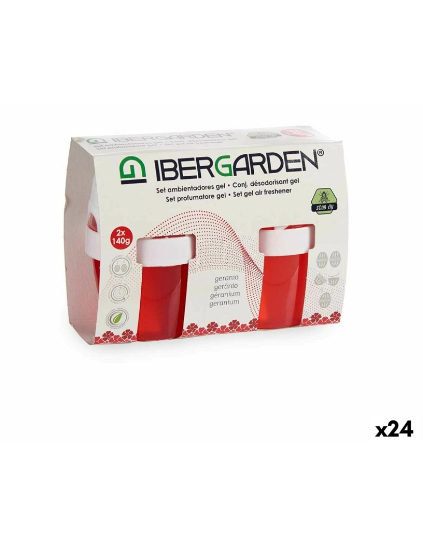 Ibergarden - Conjunto de Ambientadores Gel Gerânio (24 Unidades)