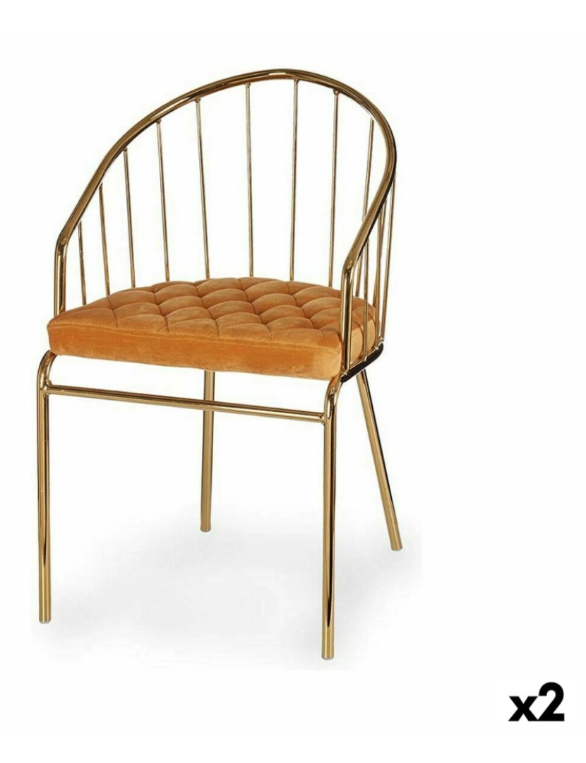 Gift Decor - Cadeira Barras Dourado Mostarda 51 x 81 x 52 cm (2 Unidades)