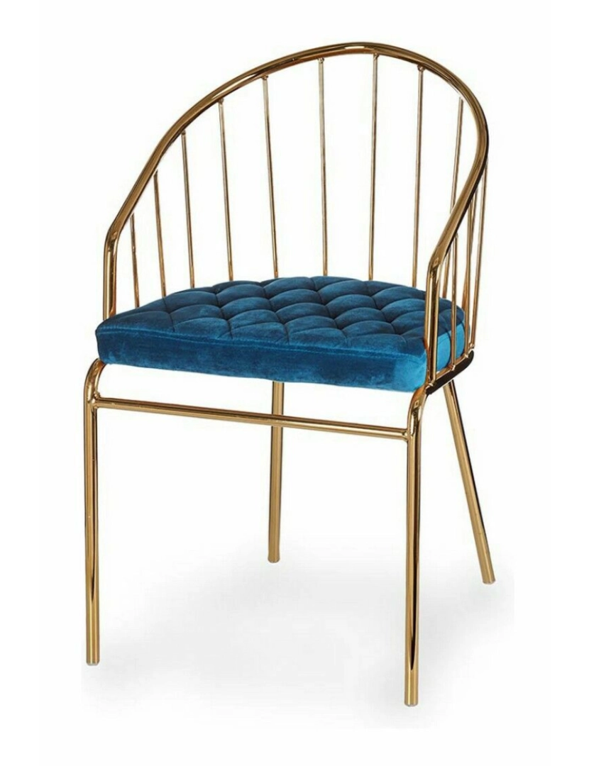 imagem de Cadeira Barras Azul Dourado 51 x 81 x 52 cm (2 Unidades)2