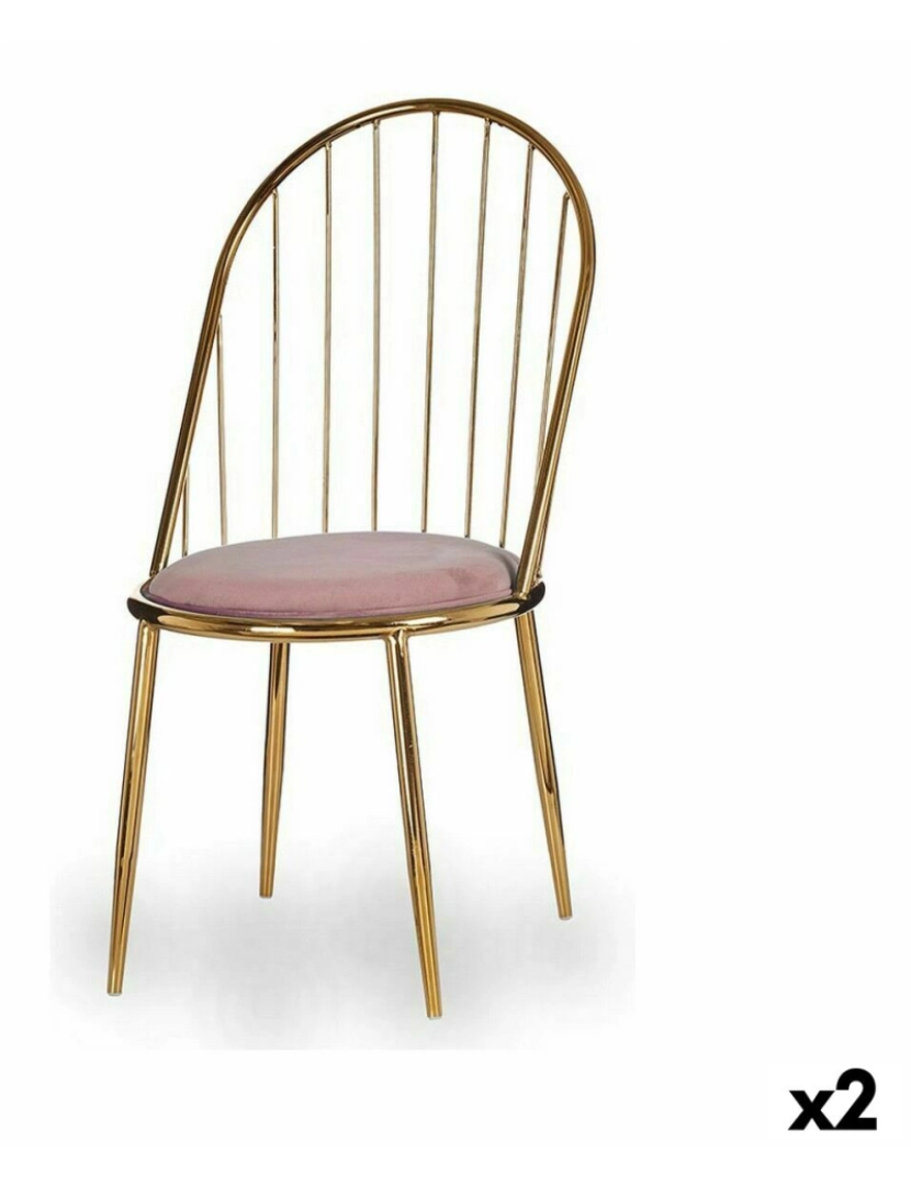 Gift Decor - Cadeira Barras Cor de Rosa Dourado 48 x 95,5 x 48 cm (2 Unidades)