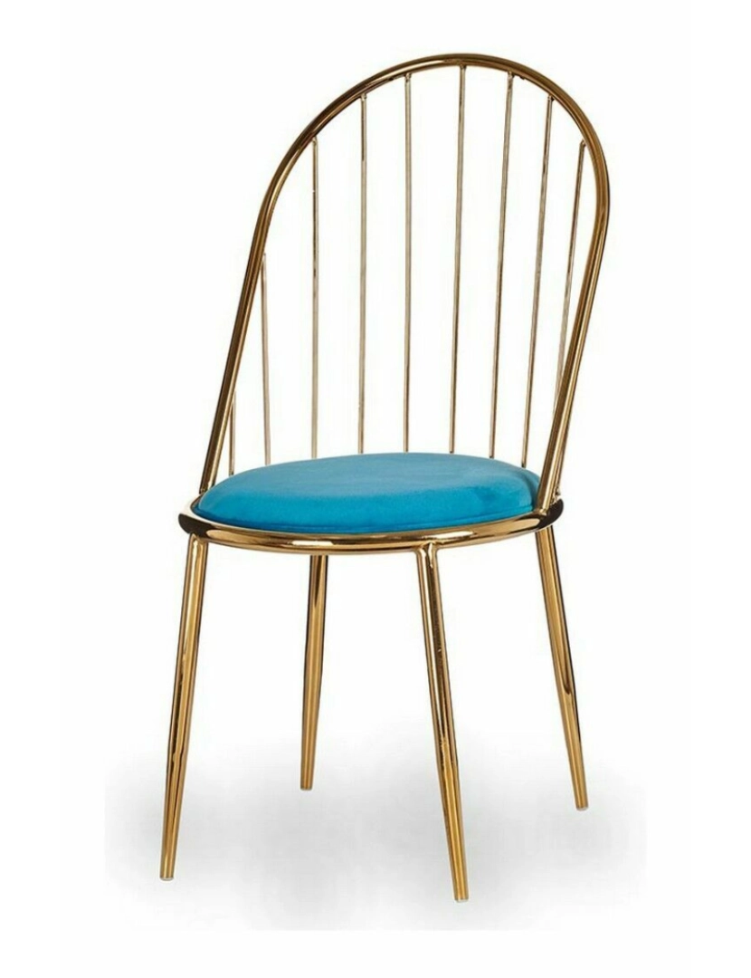 imagem de Cadeira Barras Azul Dourado 48 x 95,5 x 48 cm (2 Unidades)2