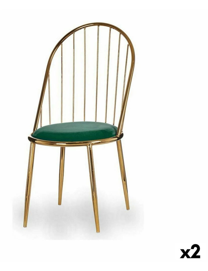 Gift Decor - Cadeira Barras Verde Dourado 48 x 95,5 x 48 cm (2 Unidades)