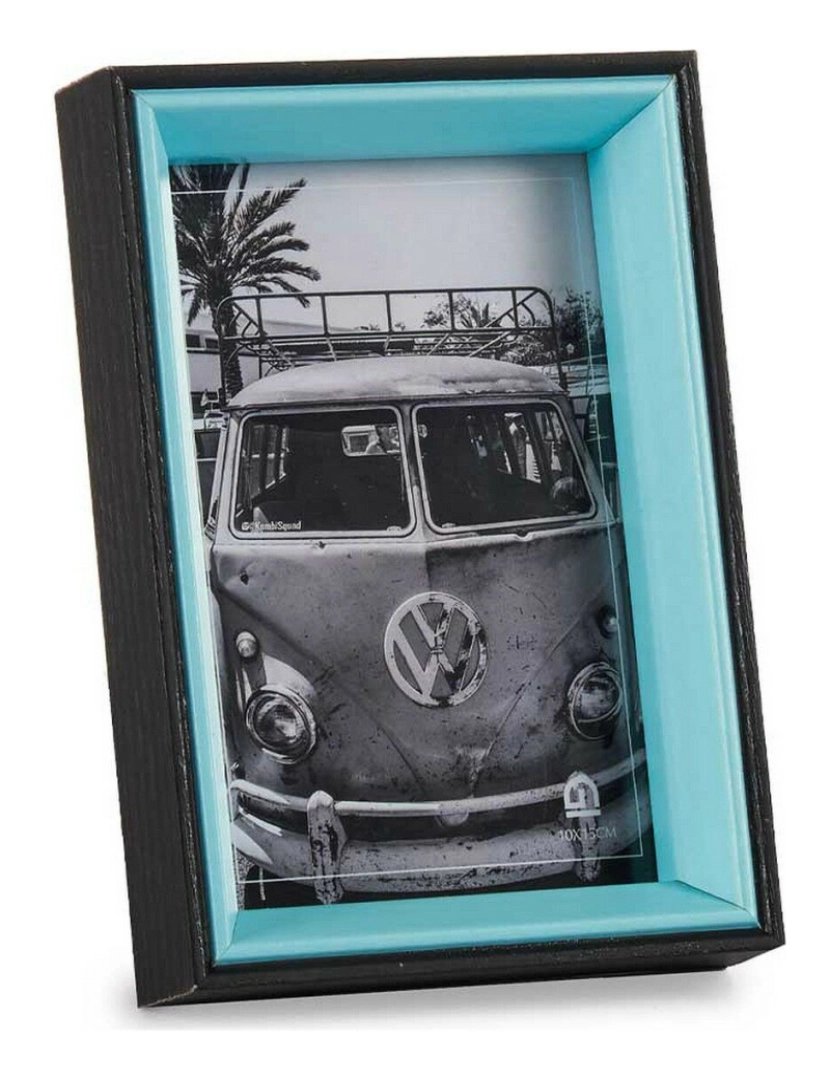 imagem de Moldura de Fotos 3 x 17 x 12 cm Cristal Preto Azul Madeira MDF (6 Unidades)2