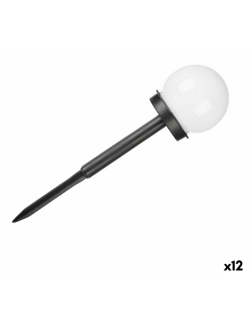 Ibergarden - Baliza Bol Carregamento solar Branco Preto Plástico 10 x 34,5 x 10 cm (12 Unidades)