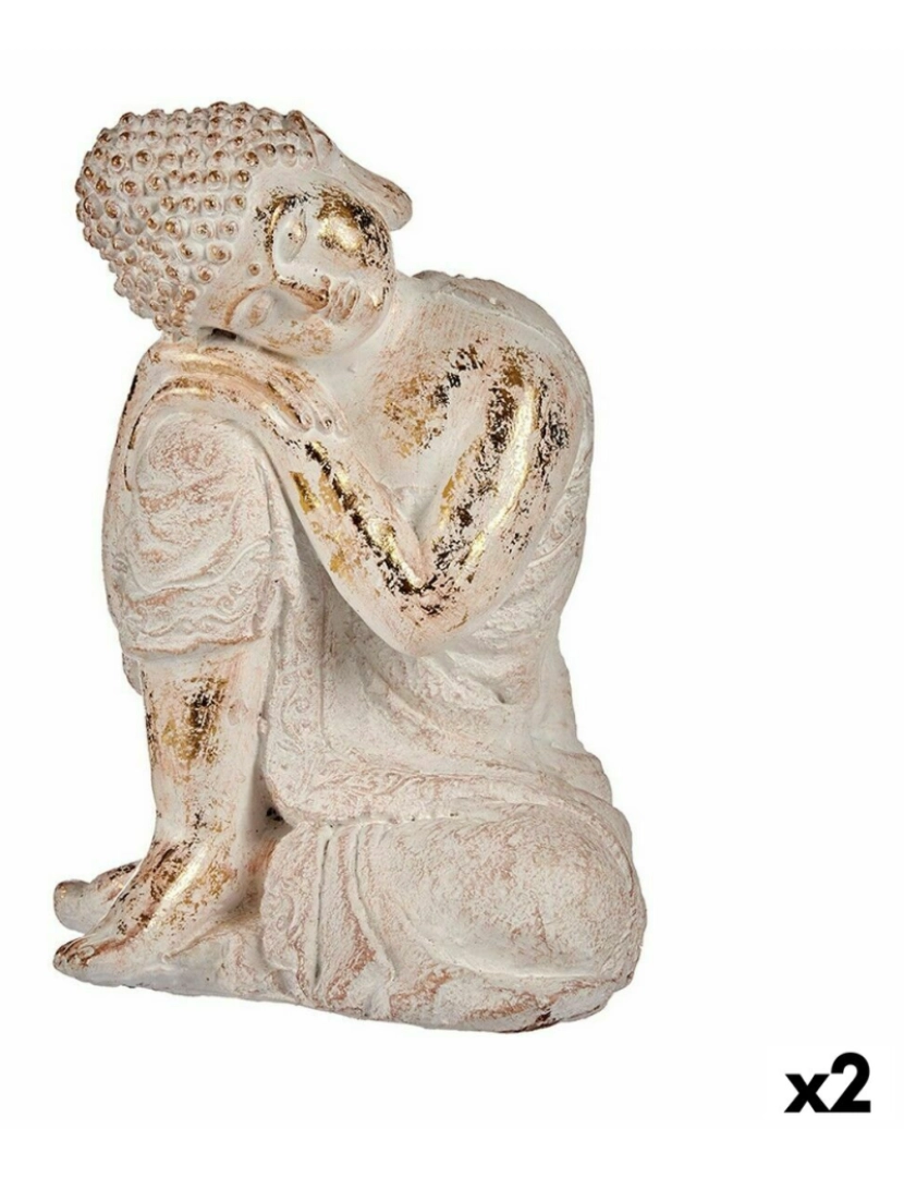 Ibergarden - Figura Decorativa para Jardim Buda Poliresina 23 x 33 x 26 cm (2 Unidades)