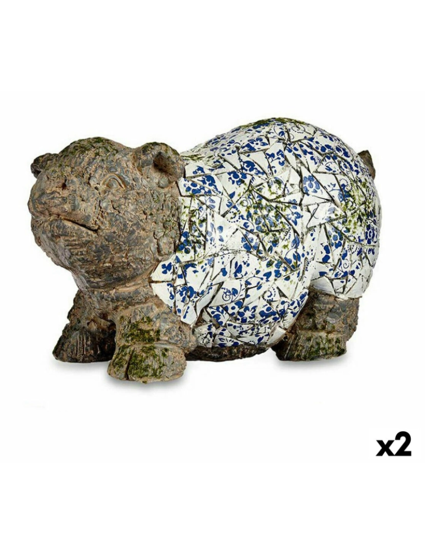Ibergarden - Figura Decorativa para Jardim Porco Poliresina 20,5 x 26 x 47 cm (2 Unidades)