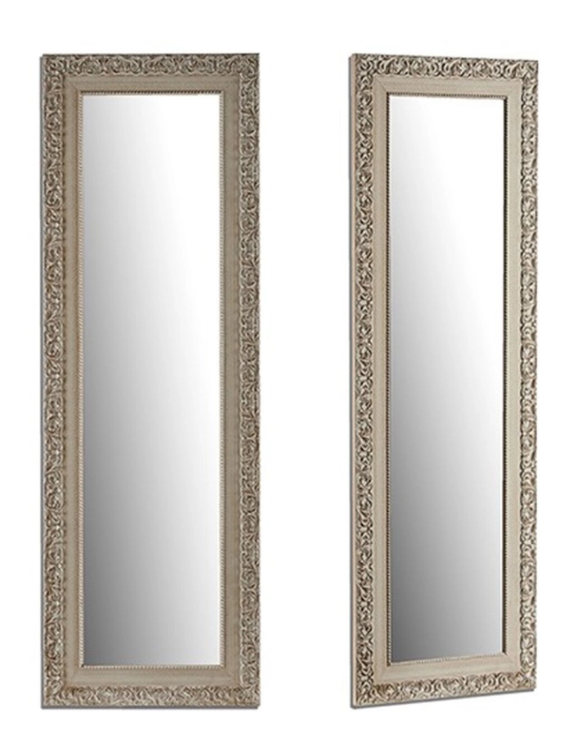 imagem de Espelho de parede Branco Madeira Vidro 45,5 x 136 x 1,5 cm (2 Unidades)3