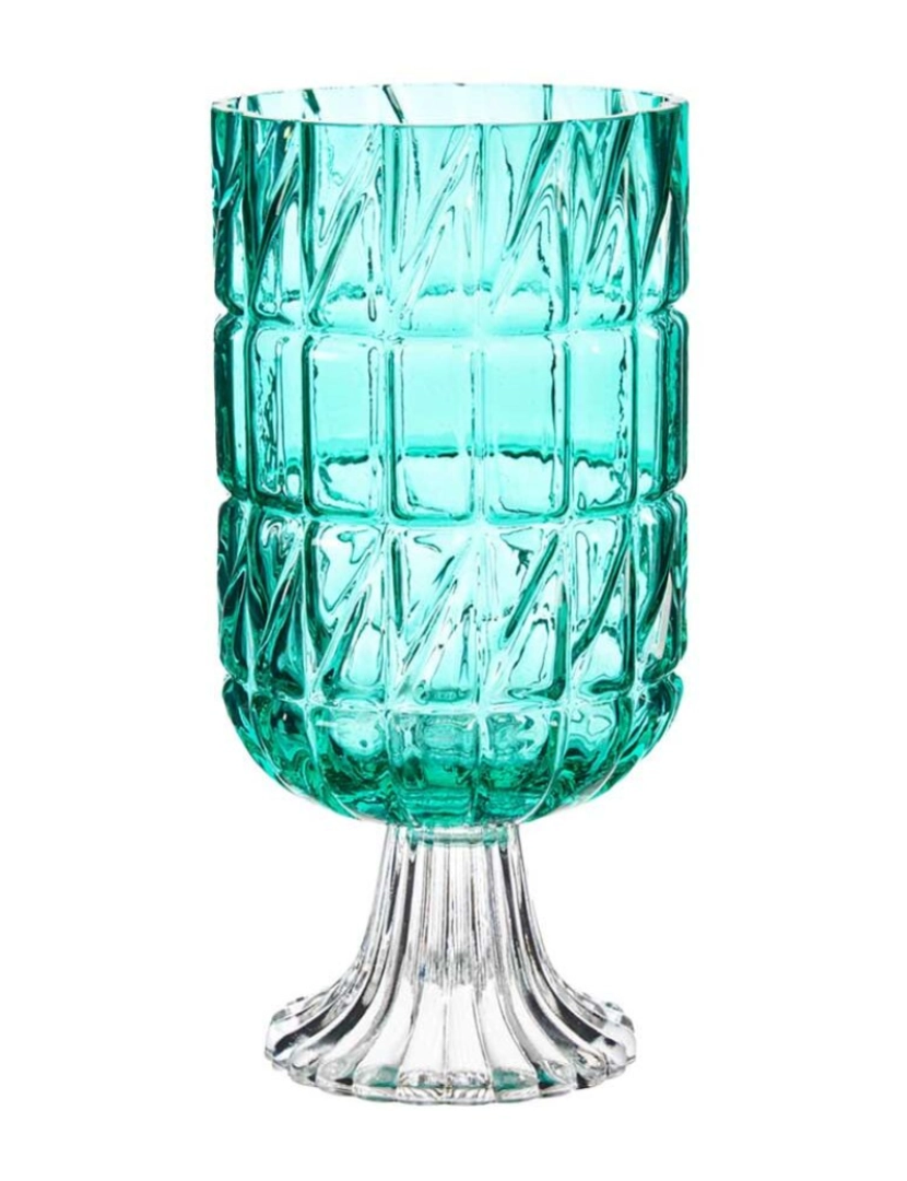 imagem de Vaso Lapidado Turquesa Cristal 13 x 26,5 x 13 cm (6 Unidades)2