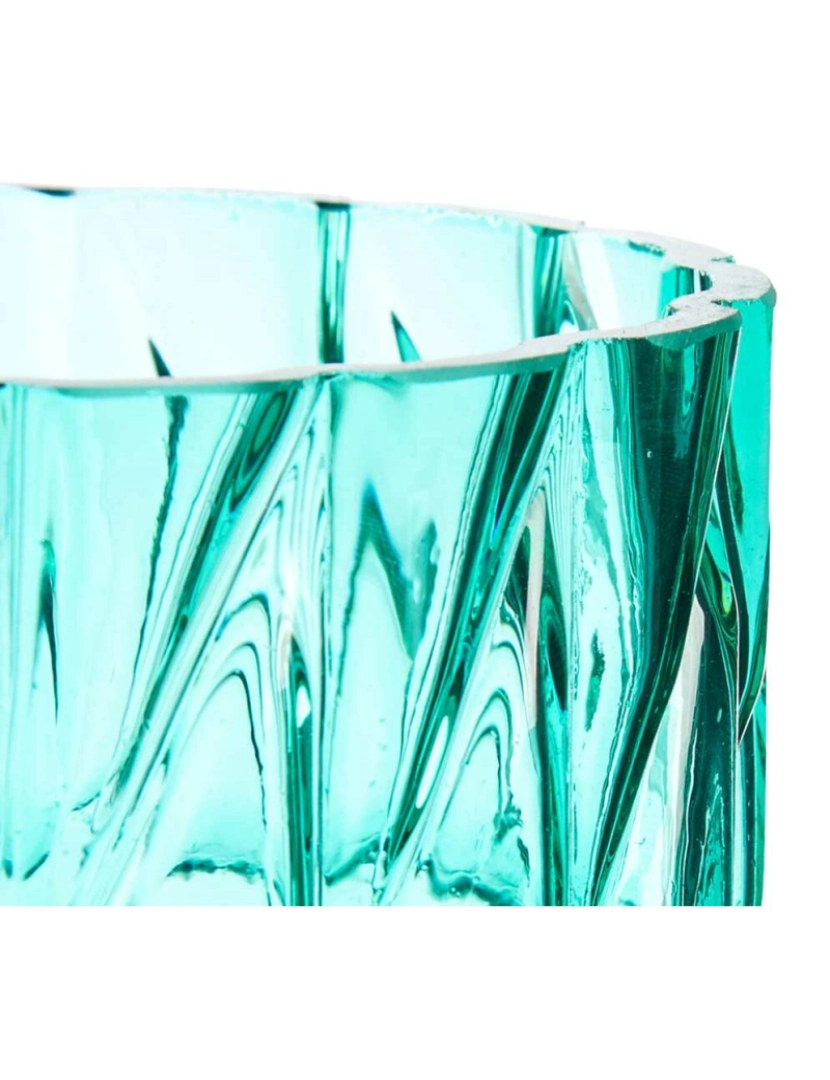 imagem de Vaso Lapidado Turquesa Cristal 13 x 26,5 x 13 cm (6 Unidades)3