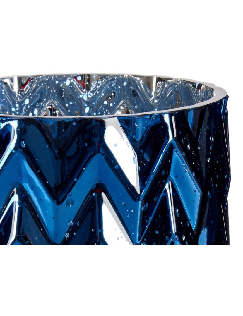 imagem de Vaso Lapidado Espiga Azul Cristal 11,3 x 19,5 x 11,3 cm (6 Unidades)3