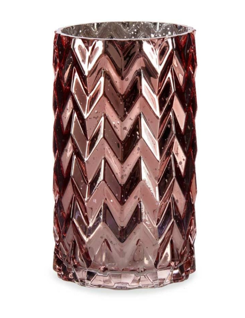 imagem de Vaso Lapidado Espiga Cor de Rosa Cristal 11,3 x 19,5 x 11,3 cm (6 Unidades)2