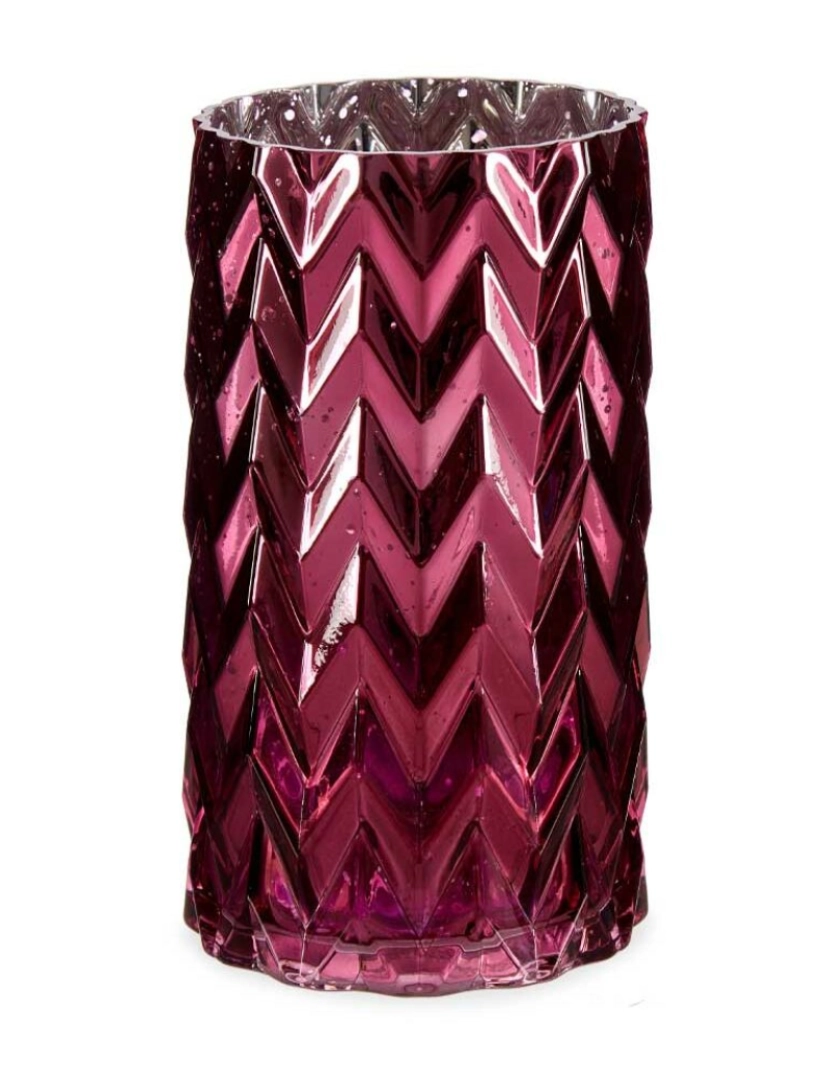 imagem de Vaso Lapidado Espiga Cor de Rosa Cristal 11,3 x 19,5 x 11,3 cm (6 Unidades)2