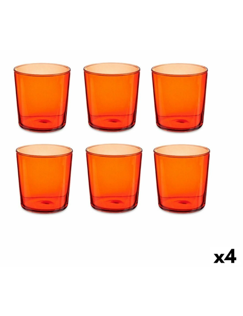 Pasabahce - Conjunto de Copos Bistro Vermelho Vidro 380 ml (4 Unidades)