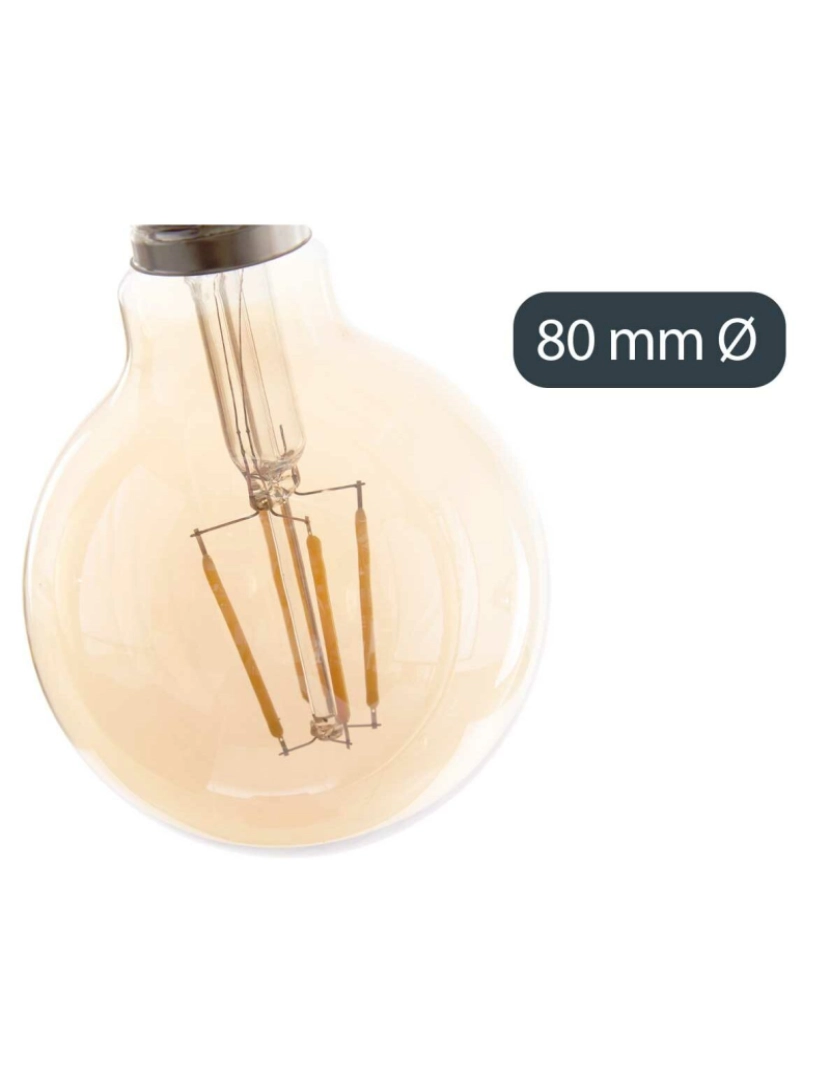 imagem de Lâmpada LED E27 Vintage Transparente 4 W 8 x 12 x 8 cm (12 Unidades)4